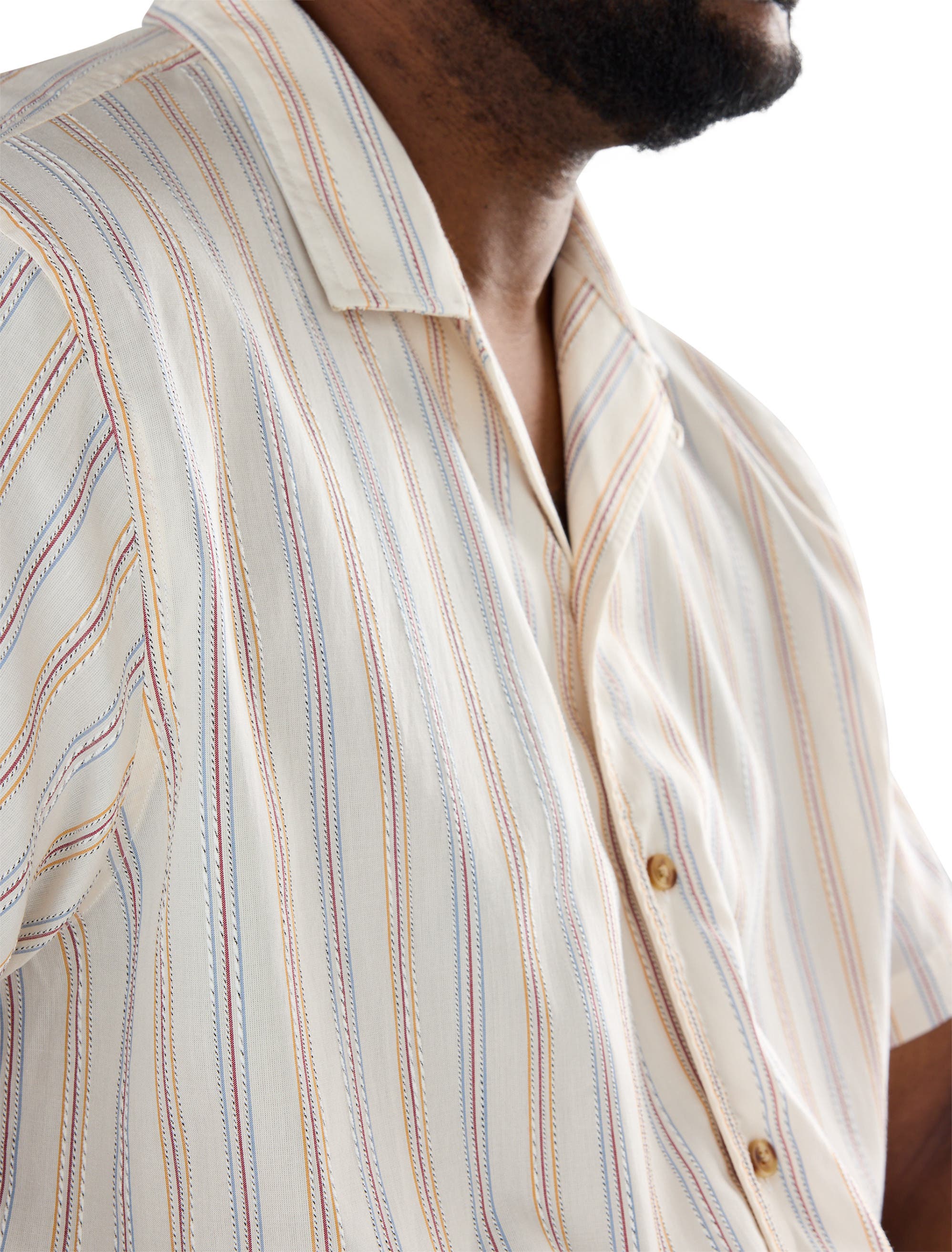 Big & Tall Striped Camp Shirt - image 2