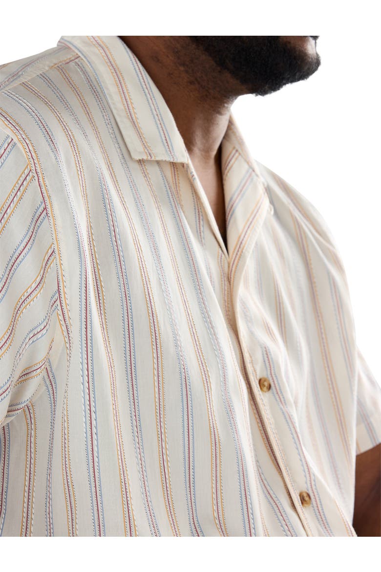 Big & Tall Striped Camp Shirt, Alternate, color, SAIL WHITE