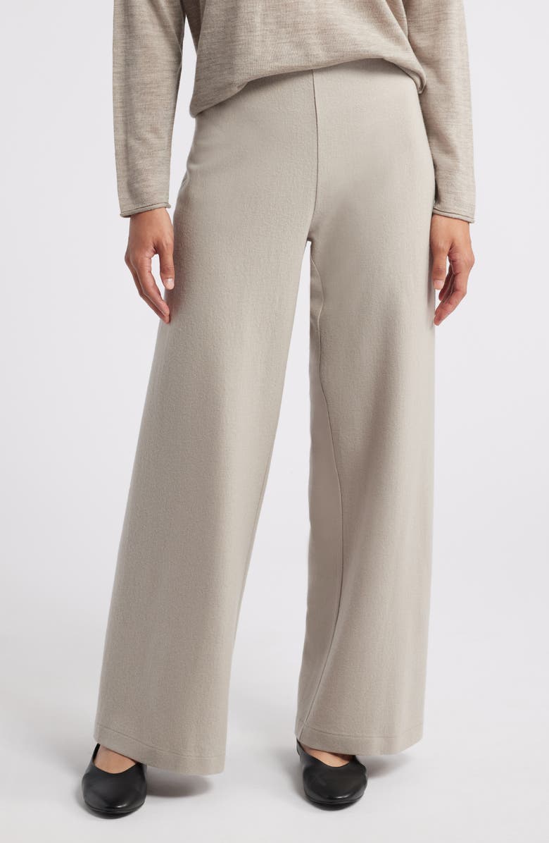 Eileen Fisher Wool Wide Leg Pants, Main, color, Dove