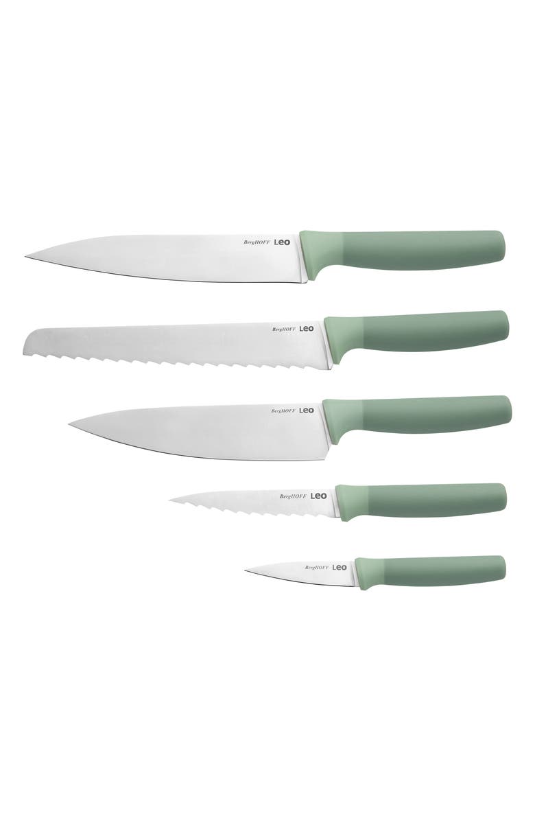 BergHOFF Leo Forest Knife Block 6-Piece Set, Alternate, color, Green/ Beige