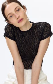 H&M Lace-look jersey thong bodysuit