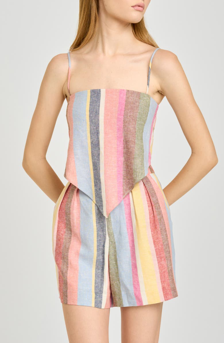 WAYF Rio Linen Blend Shorts, Alternate, color, Summer Stripe