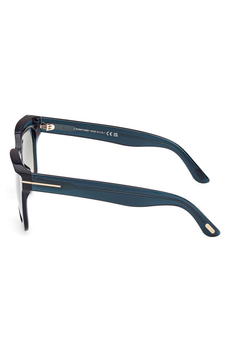TOM FORD 52mm Gradient Square Sunglasses, Alternate, color, Blue/ Other / Gradient Green