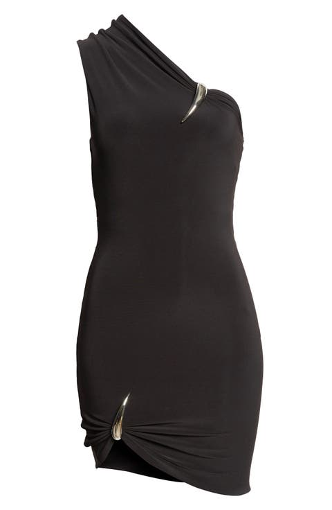 Claw One-Shoulder Jersey Minidress