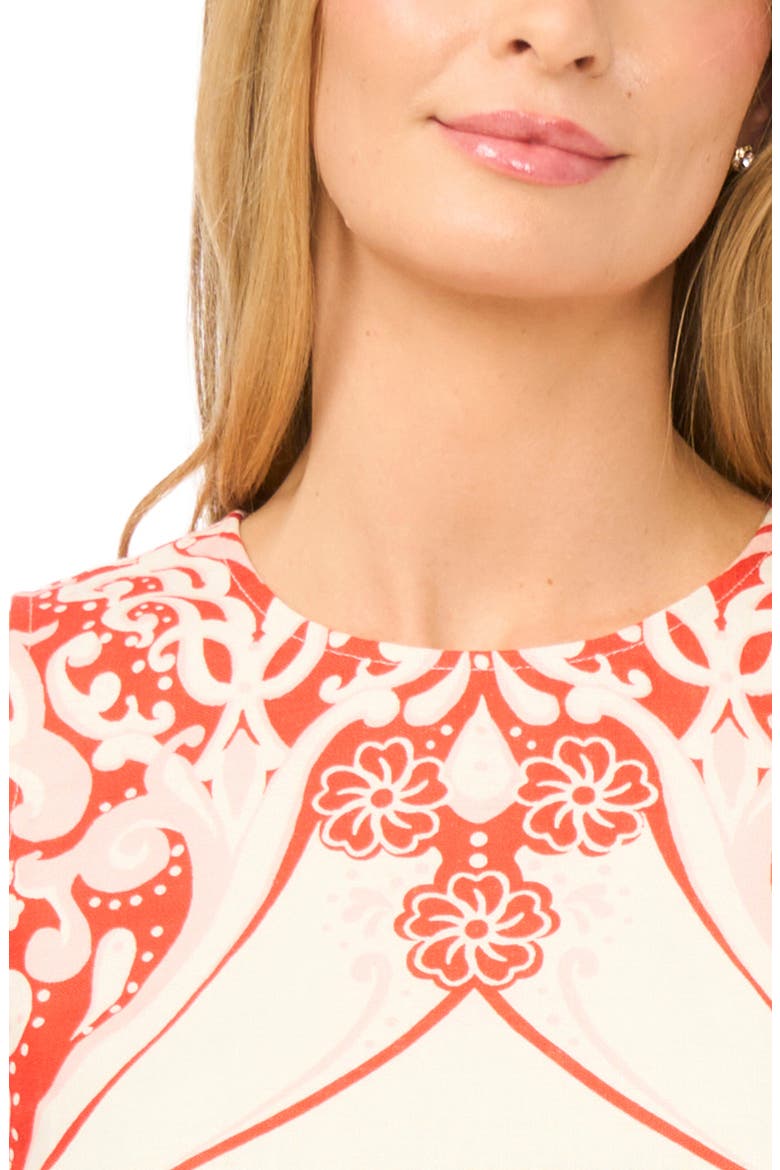 Georgia Floral Print Linen Sleeveless Top, Alternate, color, FIRE ORANGE