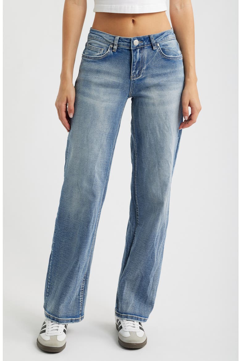Bella Star Pocket Wide Leg Jeans, Main, color, LIGHT BLUE