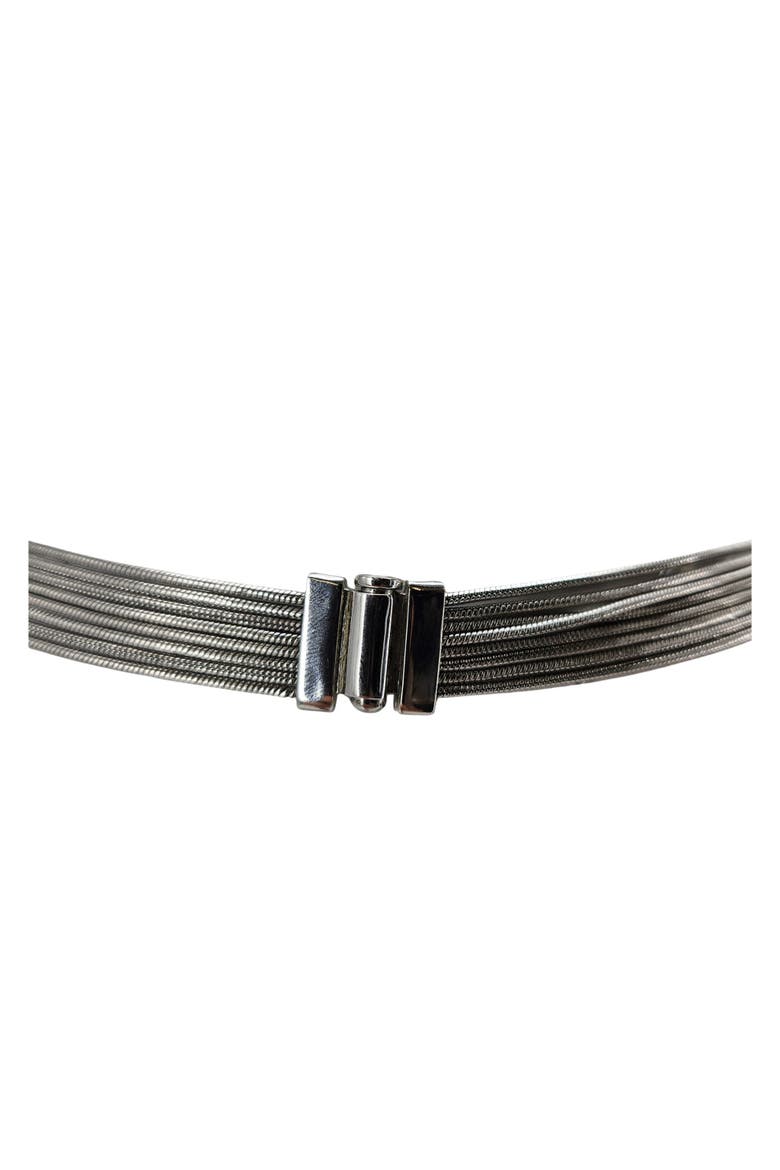 Vintage 1970s Silvertone 8 Strand Snake Chain Necklace, Alternate, color, Silver