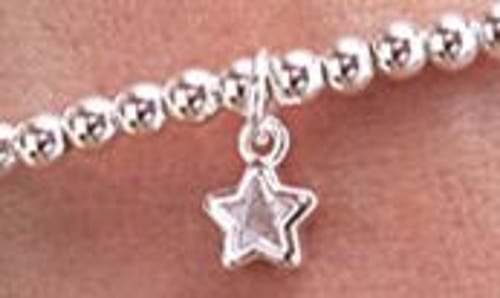 Estella Bartlett Sienna Cubic Zirconia Star Beaded Stretch Bracelet In Metallic