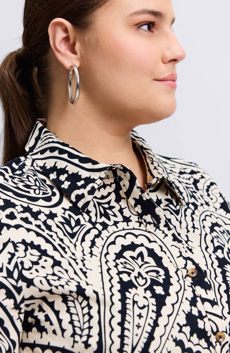 Foxcroft Haven Paisley Cotton Corduroy Button-Up Shirt, Alternate, color,