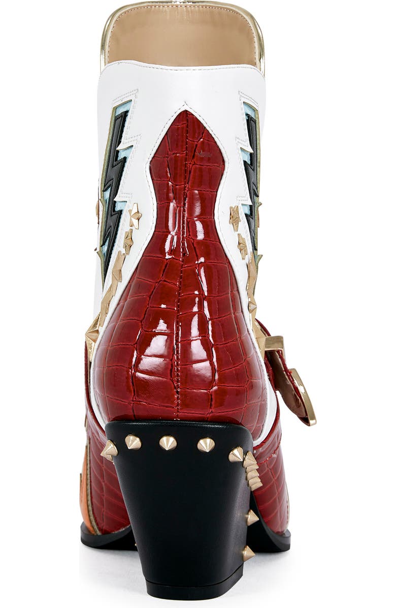 AZALEA WANG Channing Cowboy Boot, Alternate, color, Multi