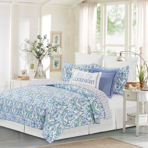 Juliet Damask Cotton Quilt Set - Reversible and Machine Washable
