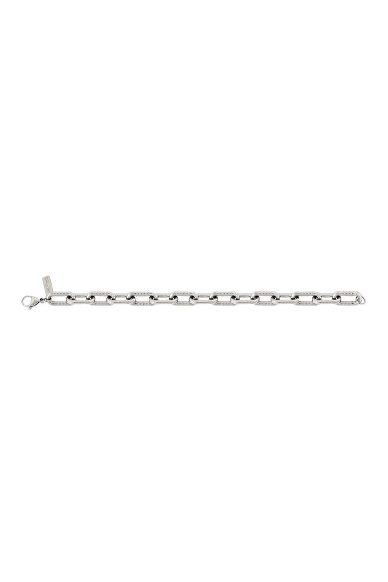 Men's Rectangle Link Bracelet, Alternate, color, SILVER