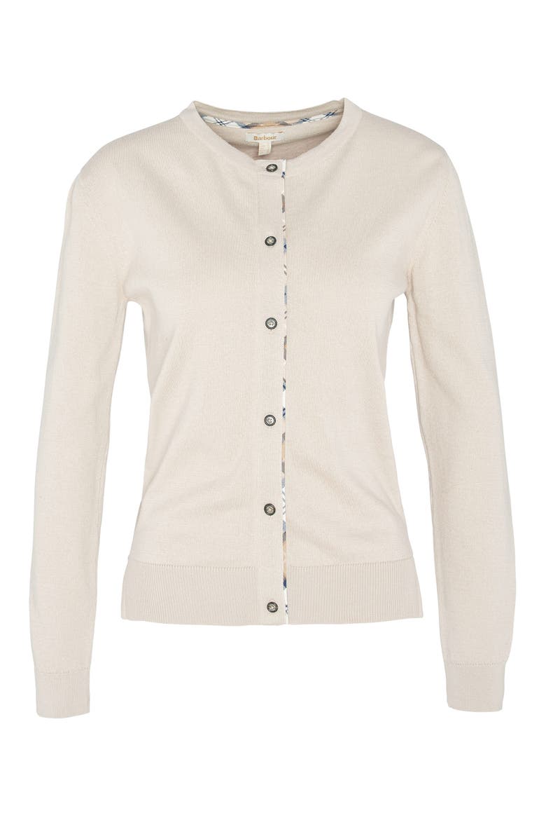 Bredon Tartan Accent Cotton & Cashmere Cardigan, Alternate, color, OATMEAL HESSIAN TART
