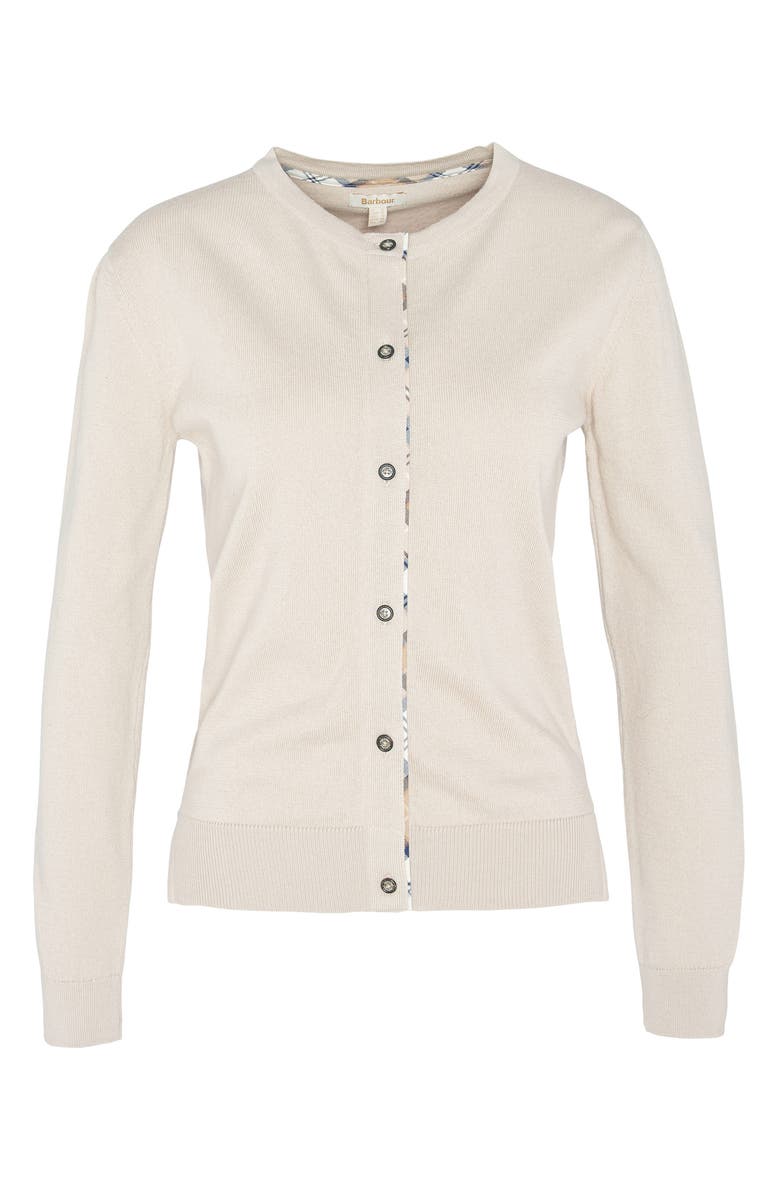 Barbour Bredon Tartan Accent Cotton & Cashmere Cardigan, Alternate, color,