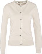 Barbour Bredon Tartan Accent Cotton & Cashmere Cardigan