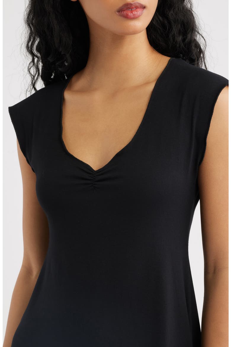 Georgia Deep V-Neck Minidress, Alternate, color, BLACK
