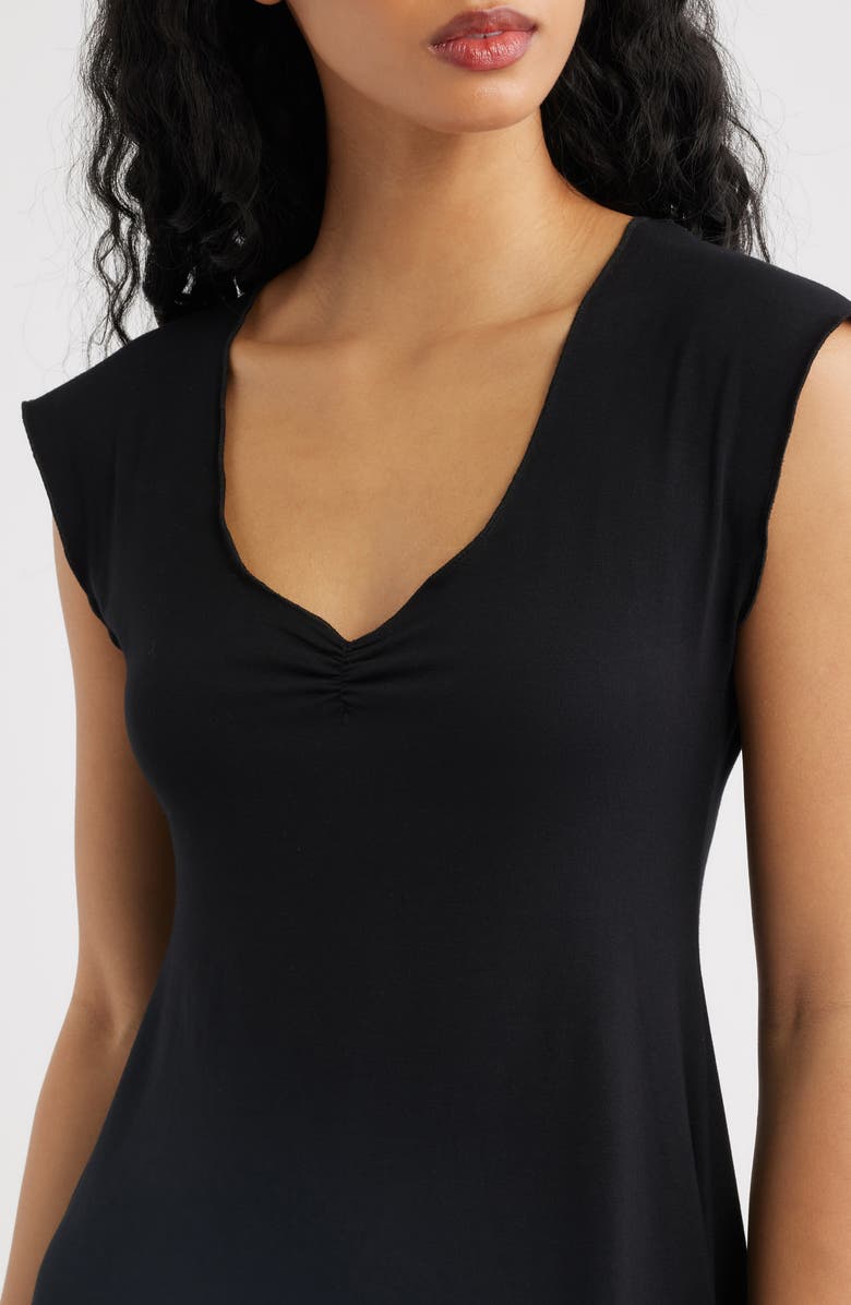 Bella Venice Georgia Deep V-Neck Minidress, Alternate, color, Black