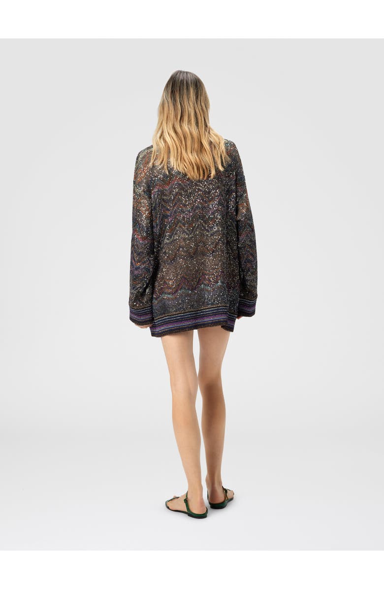 Missoni Oversized V-neck Cardigan With Zigzag Pattern, Alternate, color, Multicoloured