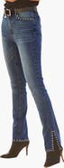 LASCANA Women's Embellished Split Hem Jeans