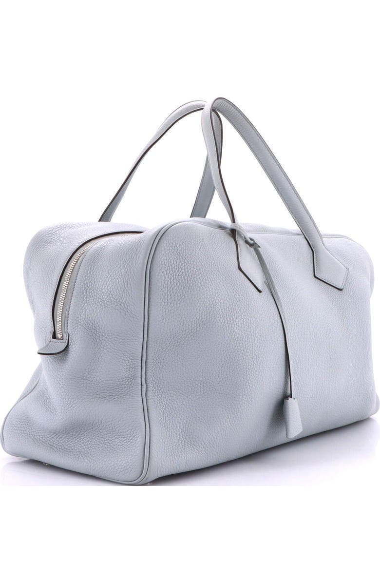 Pre-Owned Hermes Victoria II Travel Handbag Clemence 43, Alternate, color, Bleu Glacier