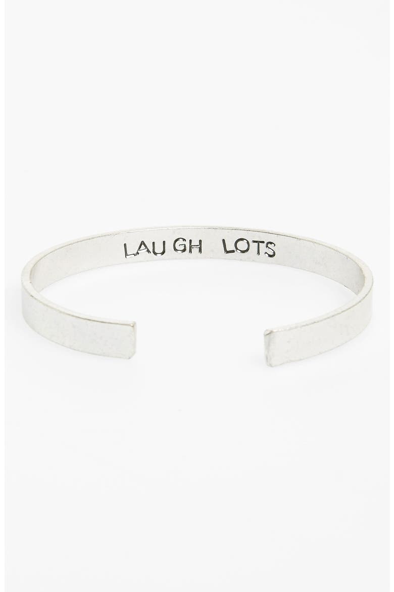 'Laugh Lots' Cuff, Main, color, SILVER