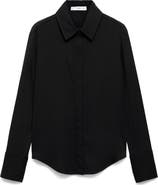 MANGO Fluid Long Sleeve Button-Up Shirt