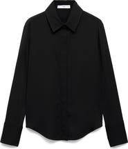 MANGO Fluid Long Sleeve Button-Up Shirt