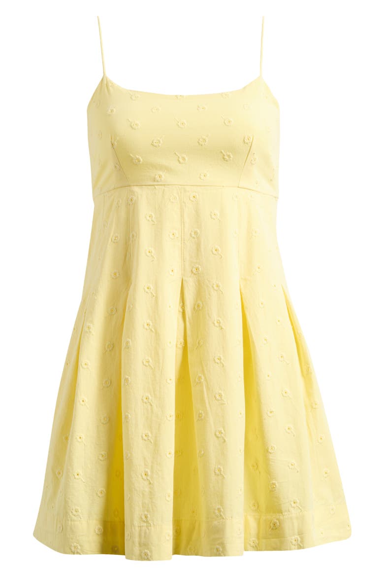 Iris Floral Embroidery Organic Cotton Dress, Alternate, color, YELLOW