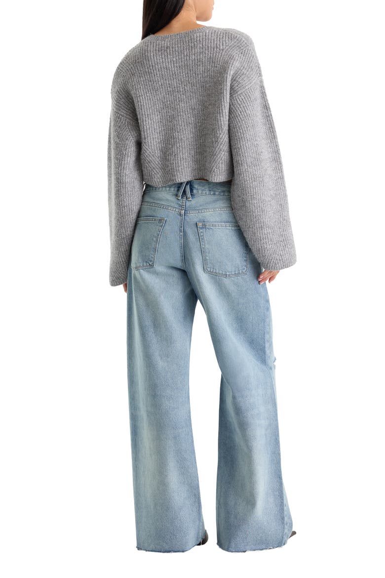 Low Slung Ripped Wide Leg Baggy Jeans, Alternate, color, TERRA