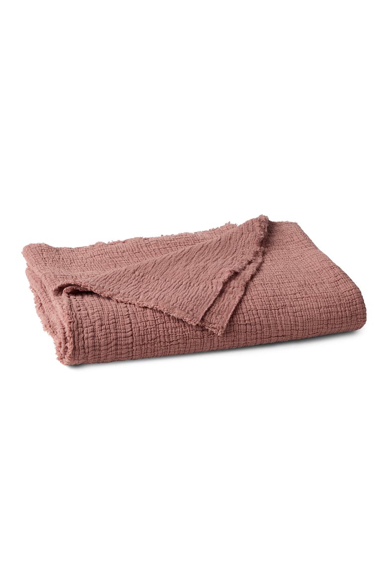 Topanga Organic Cotton Matelassé Throw, Main, color, PLUM BLOSSOM
