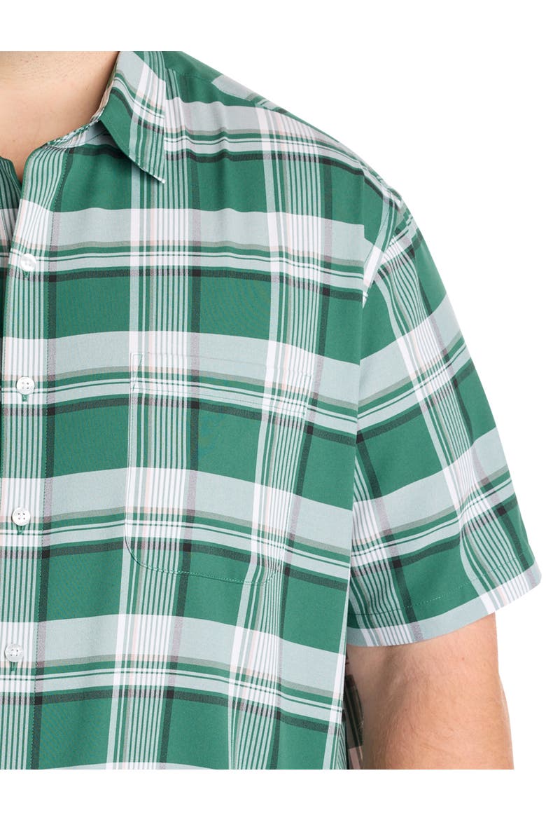 Big & Tall Microfiber Plaid Sport Shirt, Alternate, color, GREEN