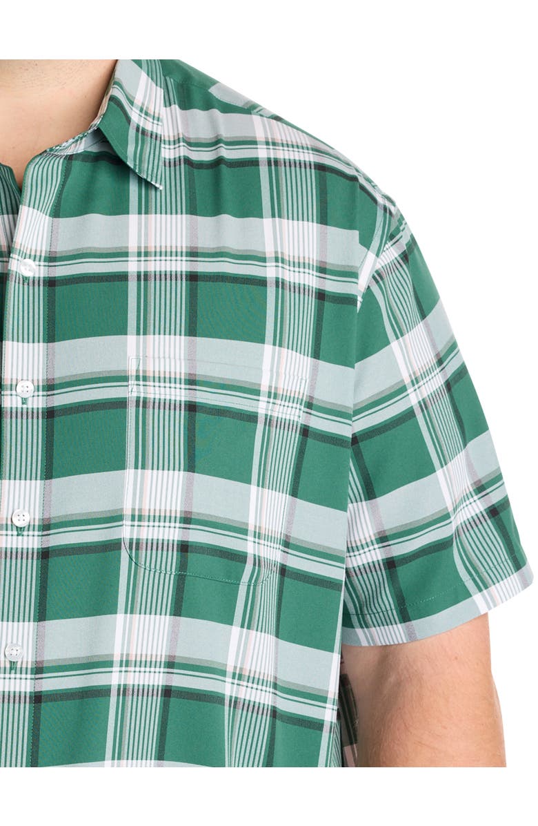 Harbor Bay by DXL Big & Tall Microfiber Plaid Sport Shirt, Alternate, color, Green