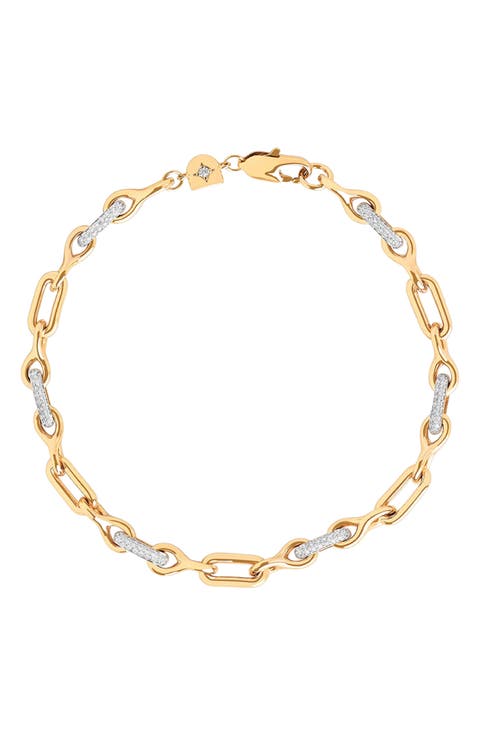 Pav Link Chain Bracelet