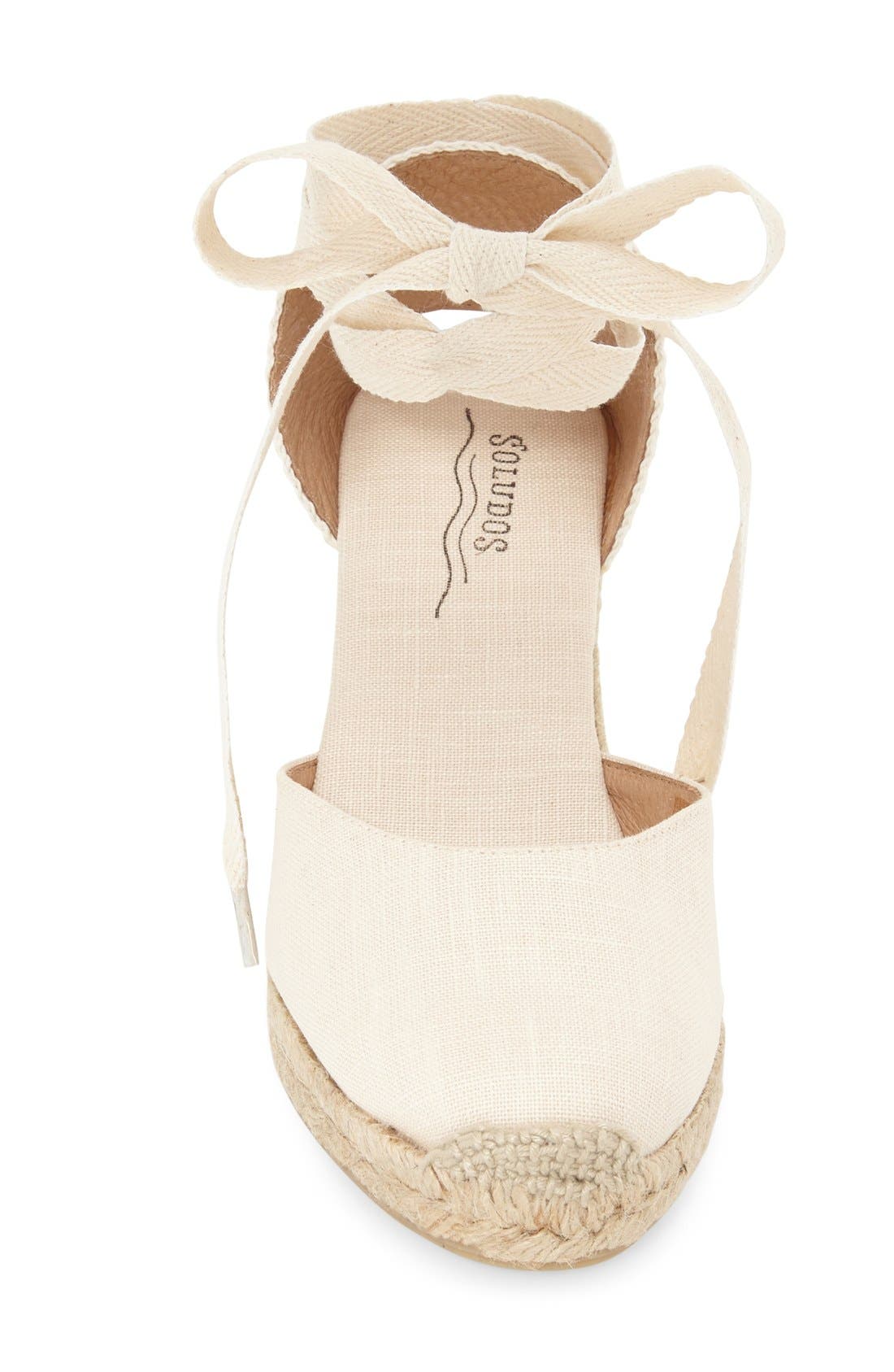 Wedge Lace-Up Espadrille Sandal, Alternate, color, BLUSH LINEN