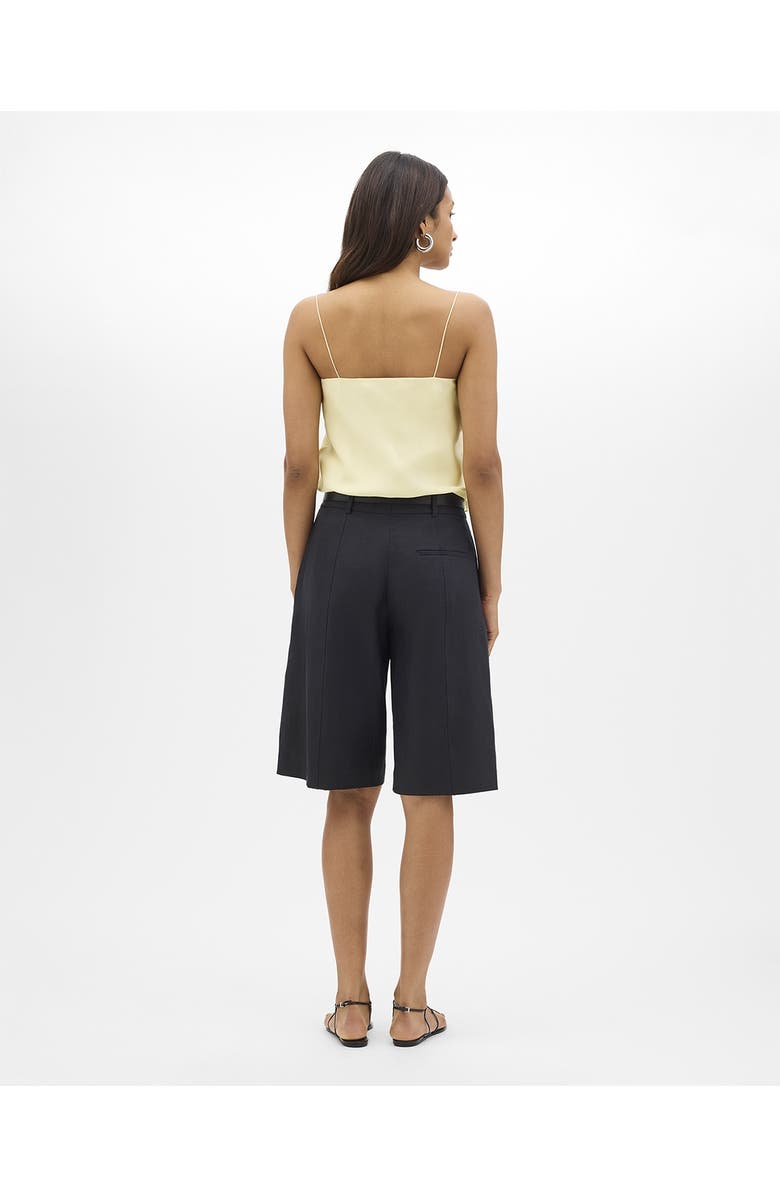 Another Tomorrow Linen Bermuda Pant, Alternate, color, Black