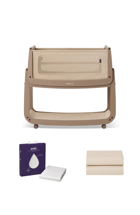 The SnüzPod5 Bedside Bassinet Bundle with Sheets, Mattress Protector & Mattress
