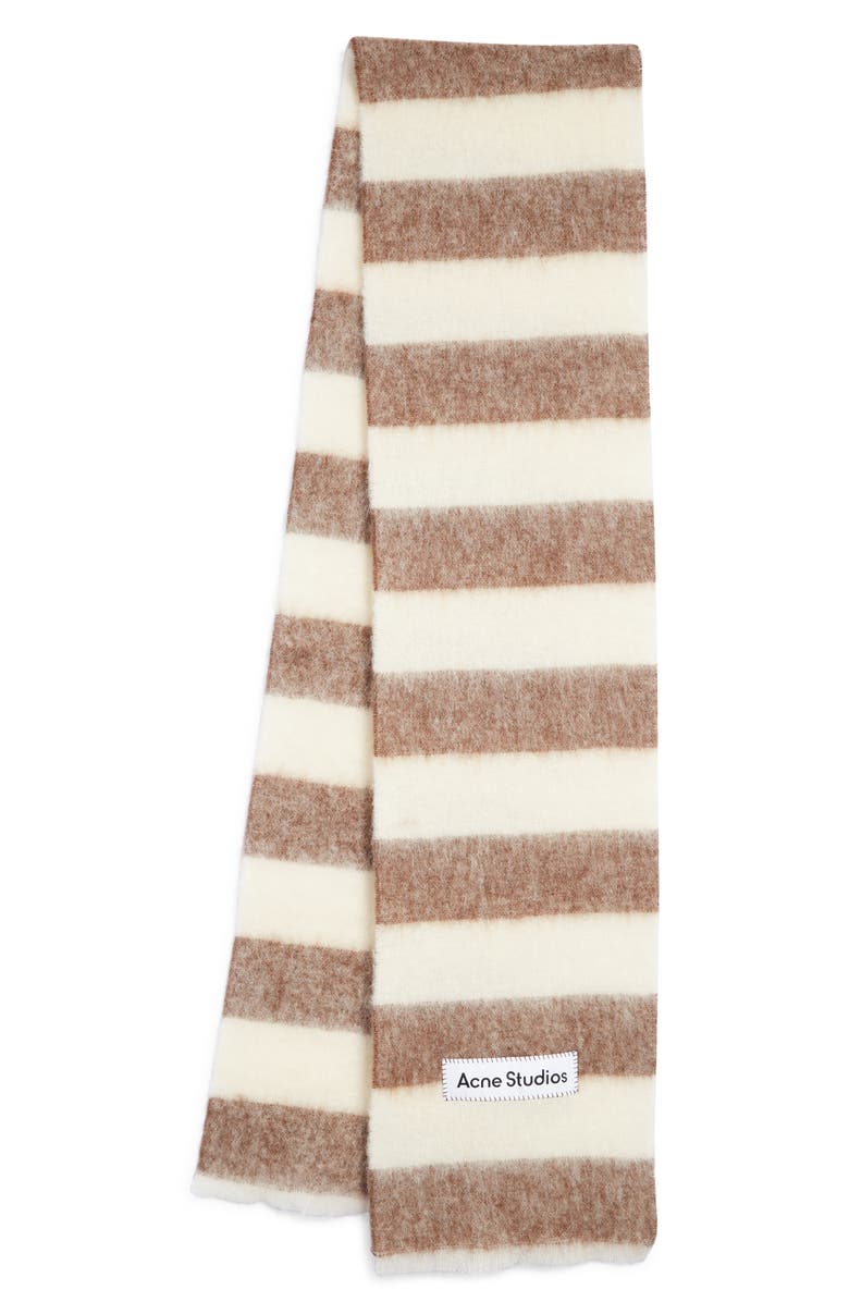 Acne Studios Vally Stripe Alpaca, Wool & Mohair Blend Scarf, Main, color,