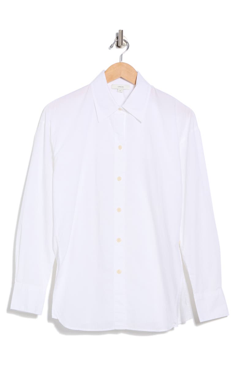 Vince Cotton Button-Up Shirt, Alternate, color, Optic White