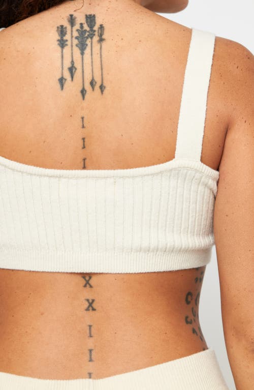 Spiritual Gangster Sofia Ribbed Sweater Bralette In White