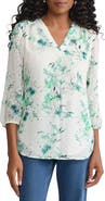 Jones New York Clip Dot Chiffon Top