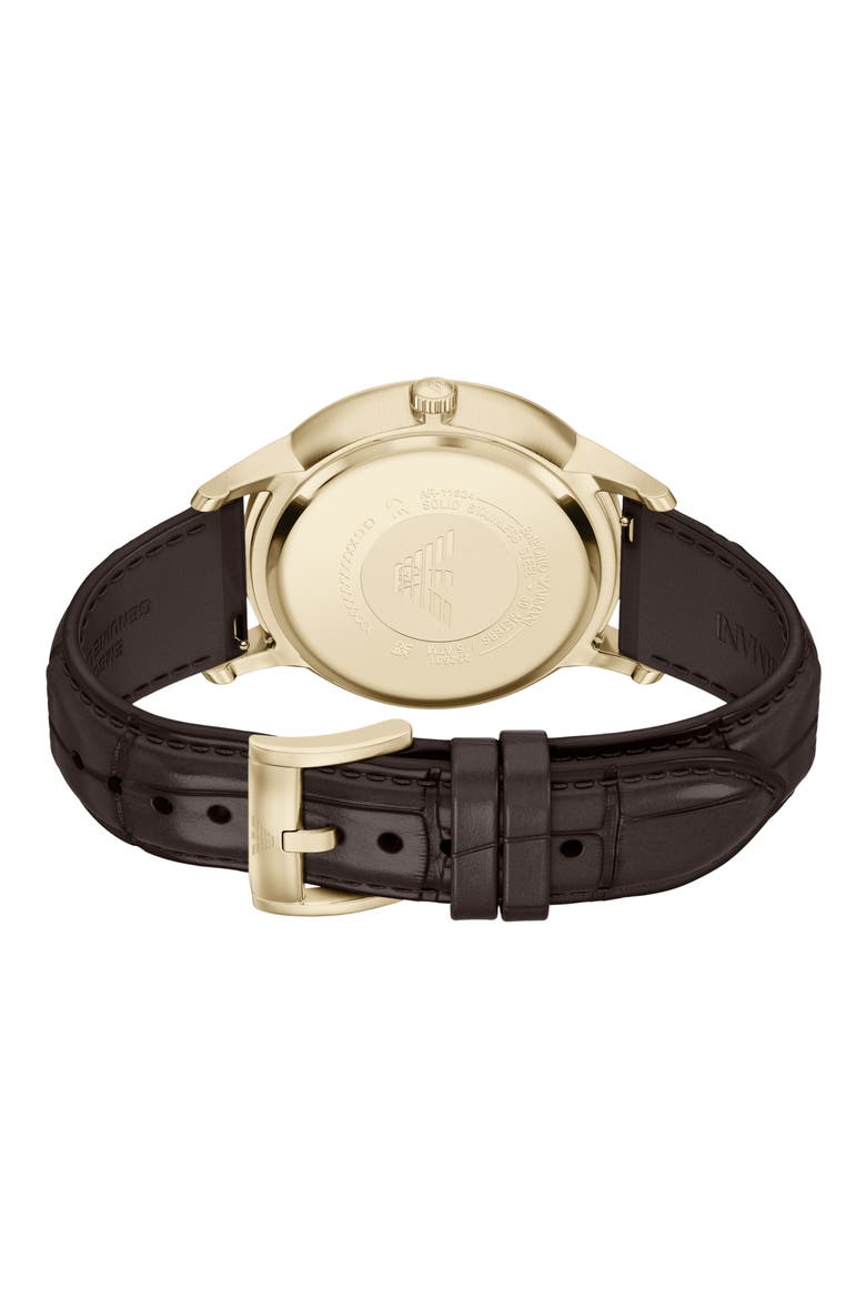 Archetipo Leather Strap Watch, 39mm, Alternate, color, BROWN