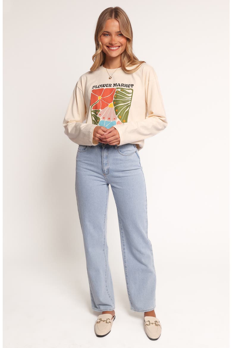 Flower Market Long Sleeve Graphic T-Shirt, Alternate, color, CREAM