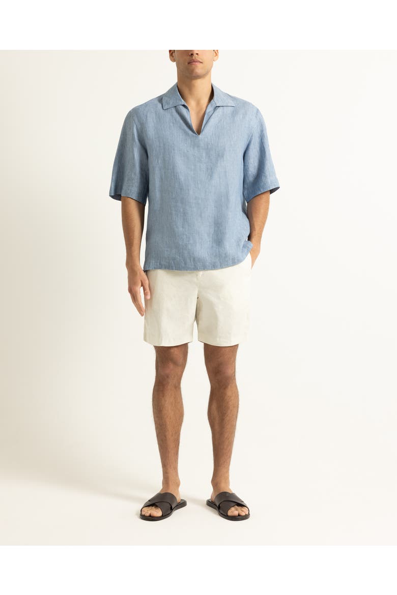 Vincent Linen Relaxed Fit Overhead Linen Shirt, Main, color, Bergamo Blue