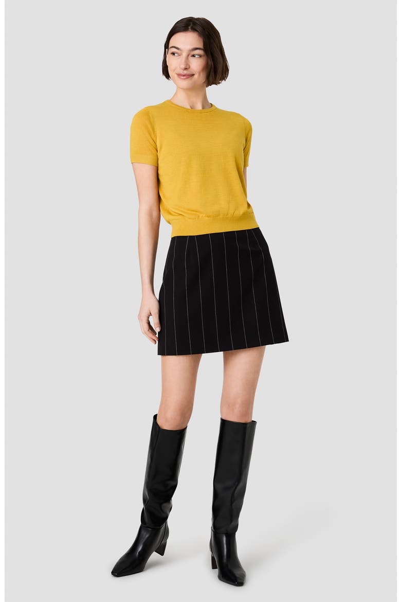 Nola Short Sleeve Sweater, Alternate, color, DEEP MARIGOLD