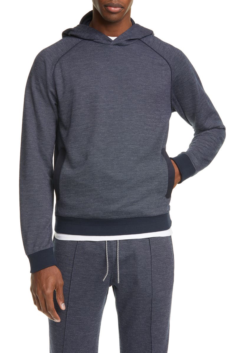 Z Zegna Cotton Blend Hoodie, Main, color, 