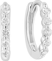 EFFY Sterling Silver Diamond Huggie Hoop Earrings