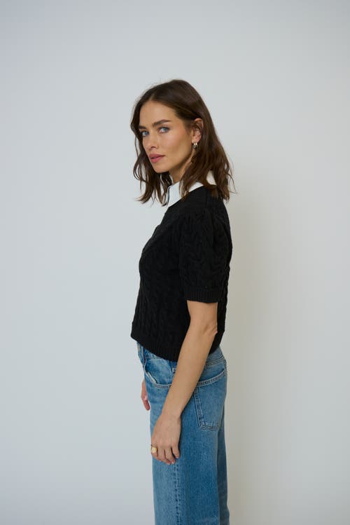 Central Park West Brooke Short Sleeve Twofer In Black