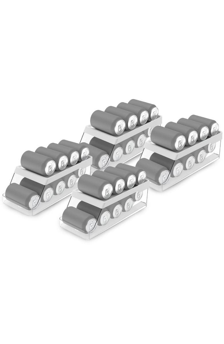 OU Clear Rolling BPA Free Can Dispenser Organizer 4 Piece Set, Main, color,