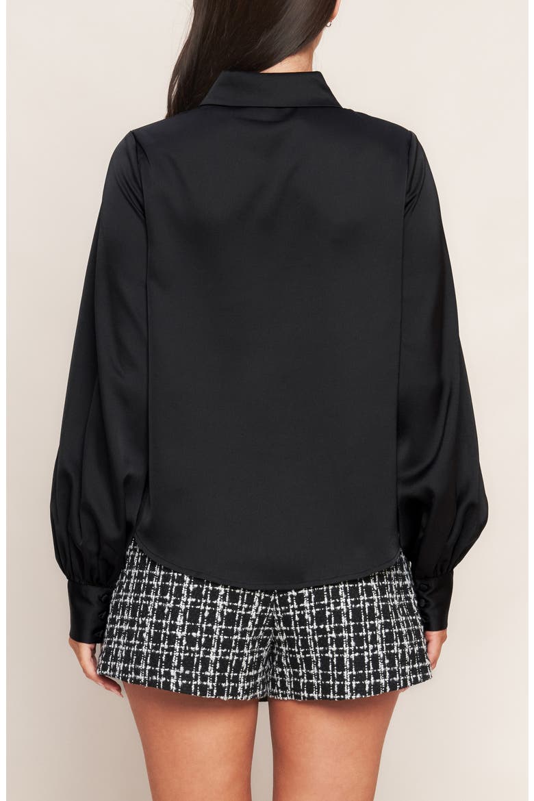 Solid Button-Up Shirt, Alternate, color, BLACK