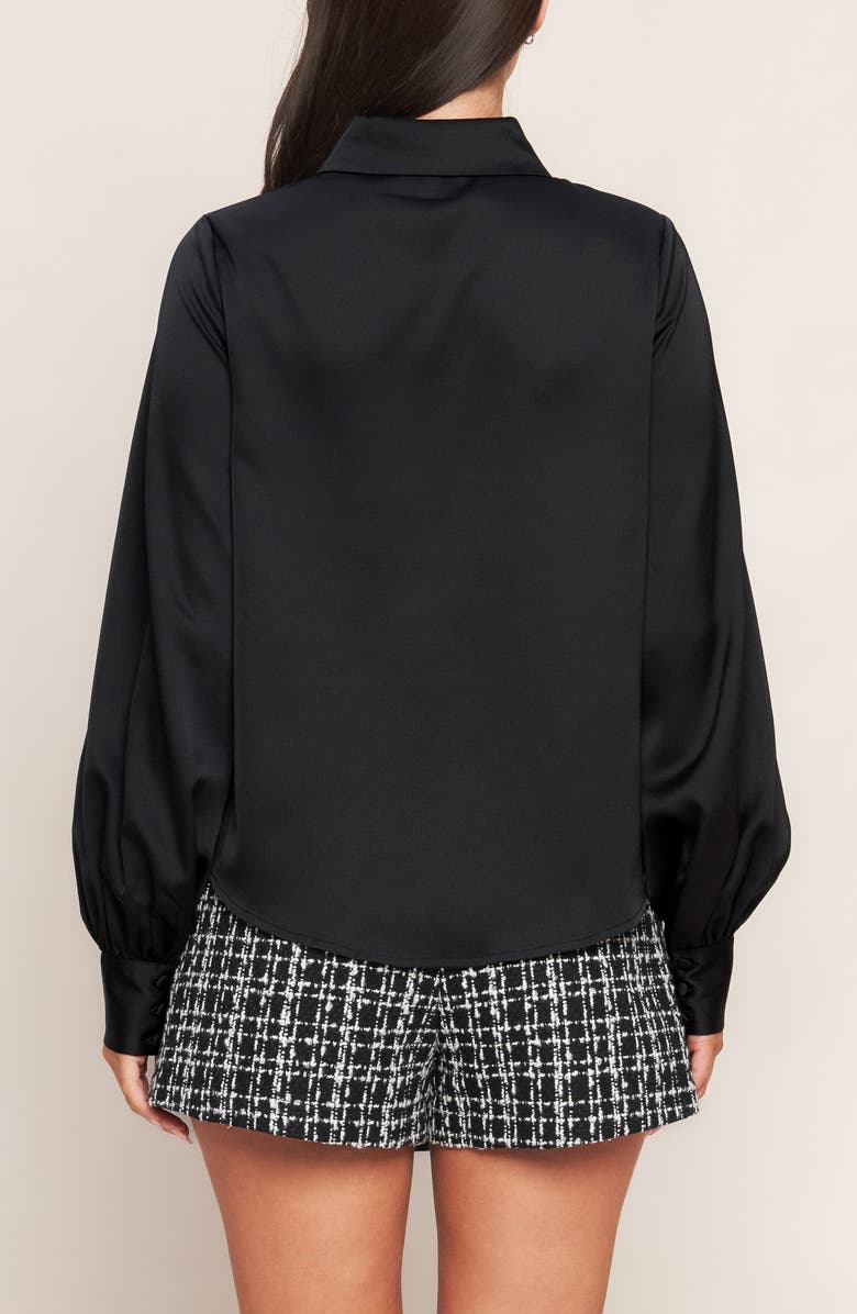 FLYING TOMATO Solid Button-Up Shirt, Alternate, color, Black